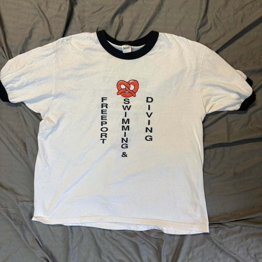 Vintage Augusta Sportswear Freeport Swimming & Diving Ringer Tee XXL Made in USA
